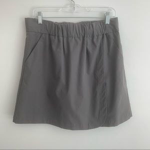 Lands’ End gray faux wrap lined miniskirt size 10